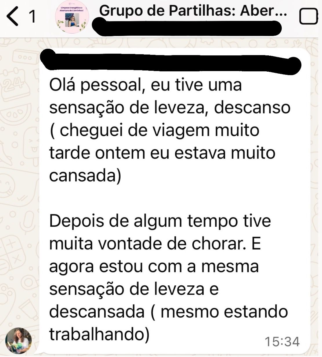 Depoimento de participante